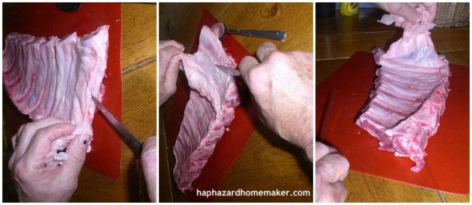 St. Louis Style BBQ Ribs Removing the Membrane - haphazardhomemaker.com